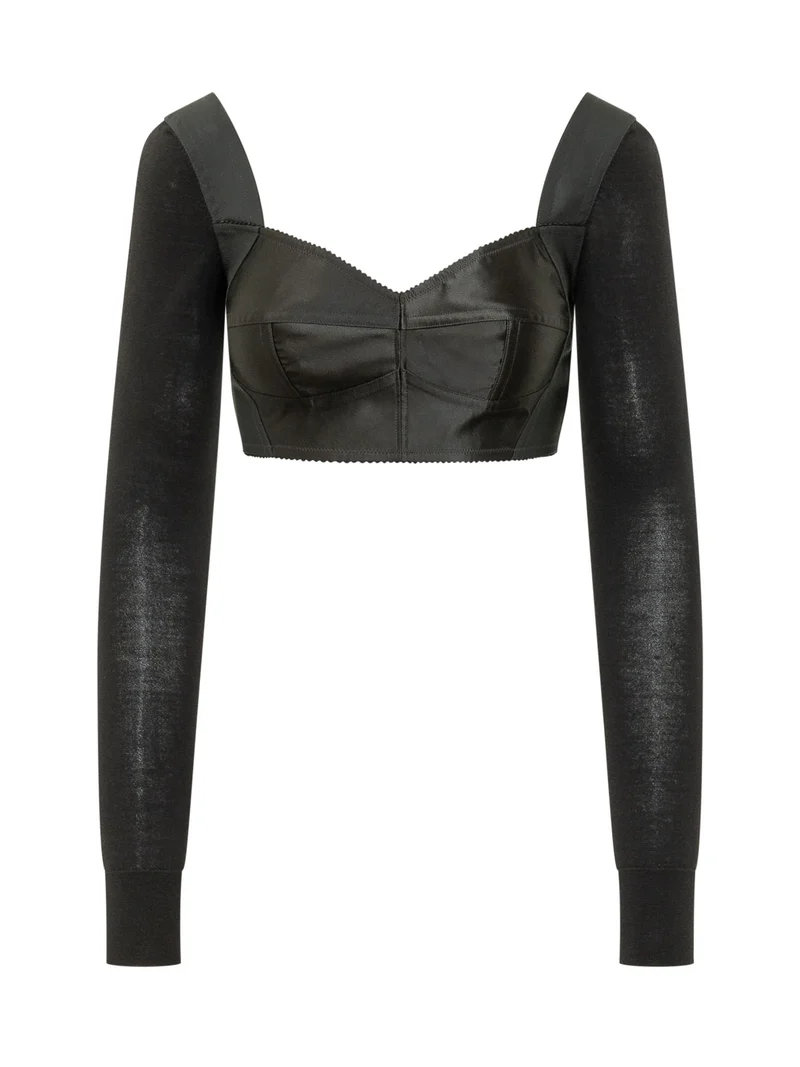 Top Corto con Scollo a Cuore