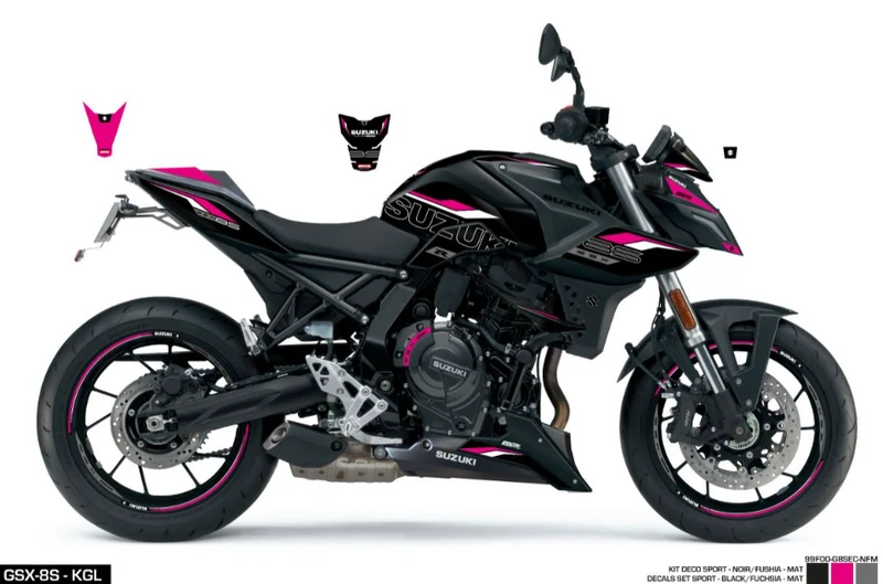 SET Adesivi GSX-8S Sport Nero m3 Nero/rosa