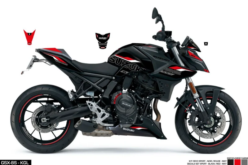 SET Adesivi GSX-8S Sport Nero m3 Nero/rosso
