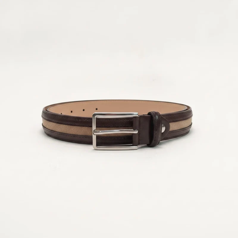 Cintura uomo in suede stampato elegante - Beige