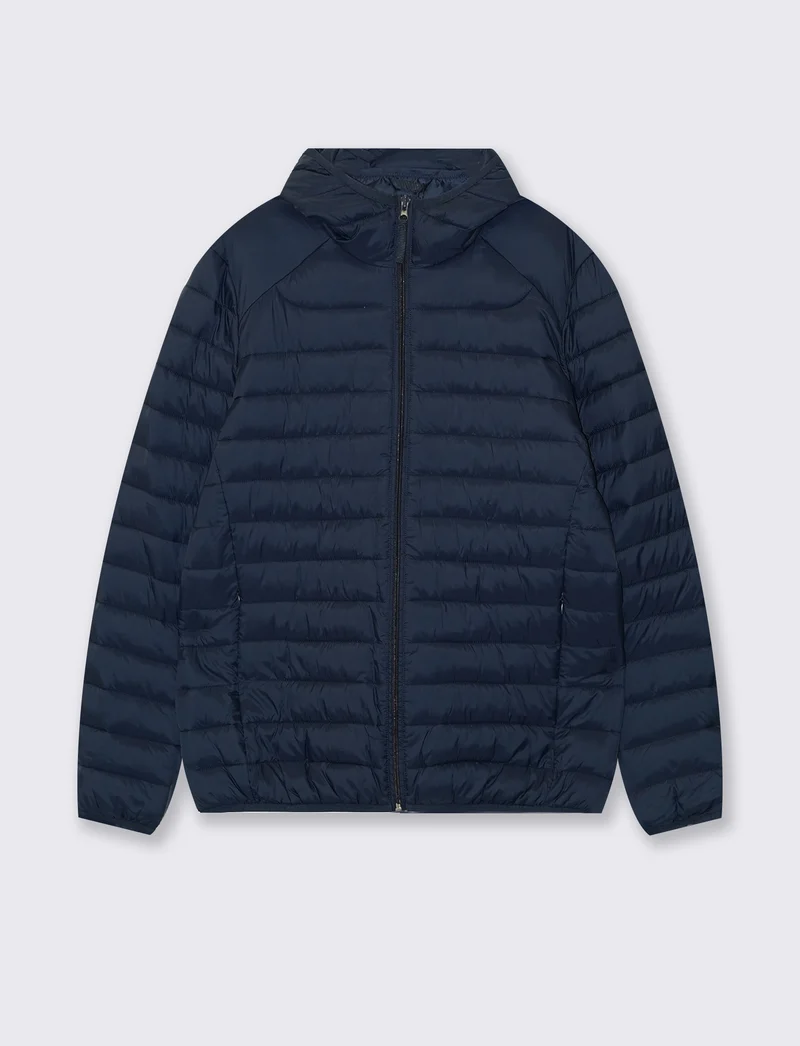GIUBBOTTO PIUMINO CON CAPPUCCIO - Blu