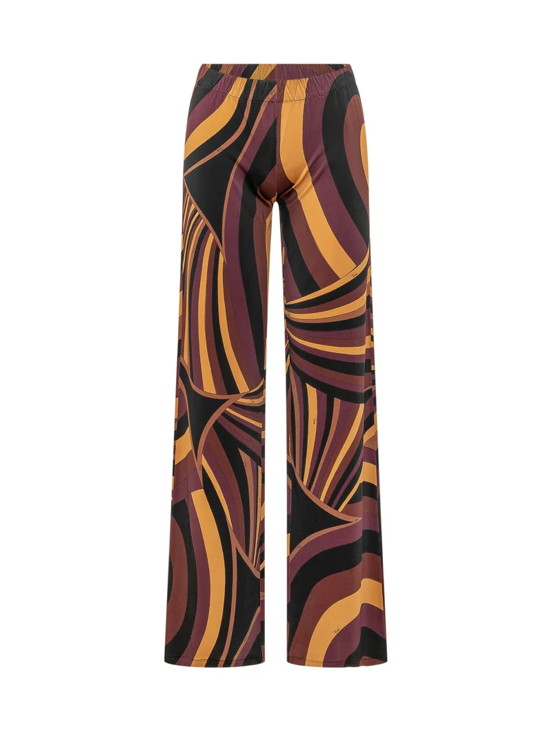 Pantaloni a Gamba Ampia con Stampa Grafica