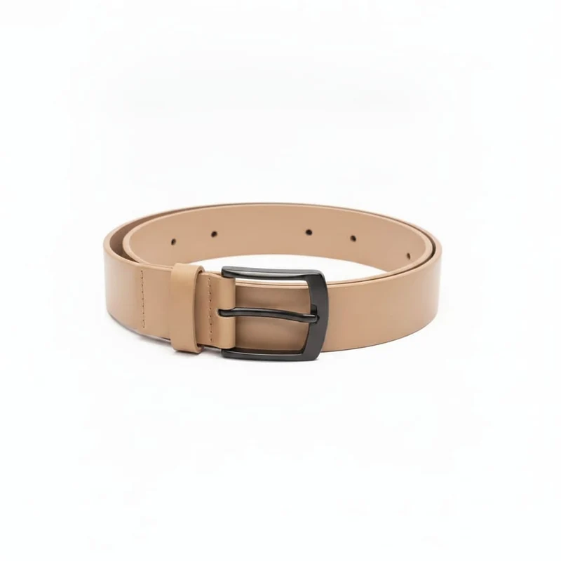 Cintura matte con fibbia nera elegante - Beige