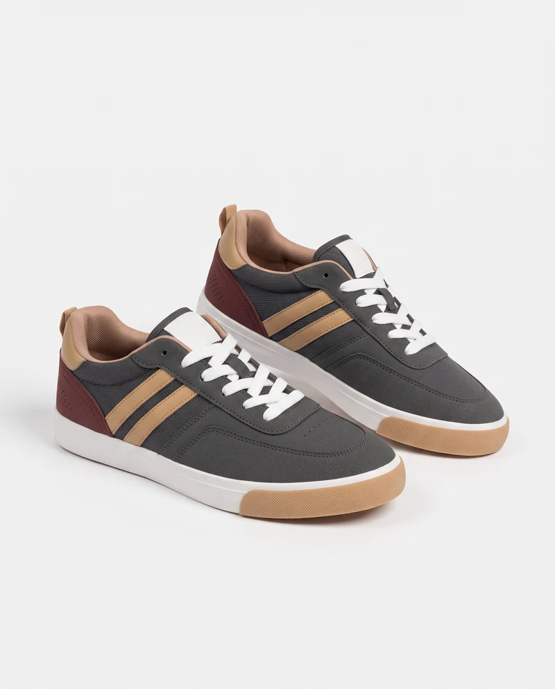 Sneakers bicolor da uomo in grigio e multicolor - Grigio