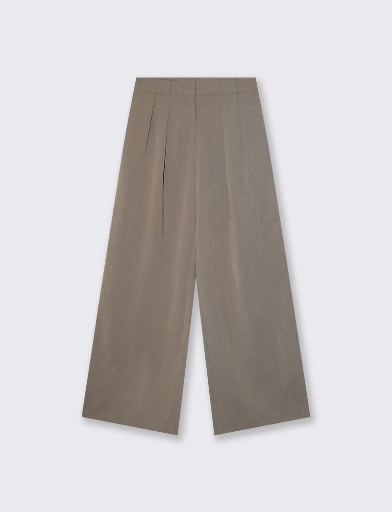 pantalone con pieghe e tasche ai fianchi - Grigio mastice