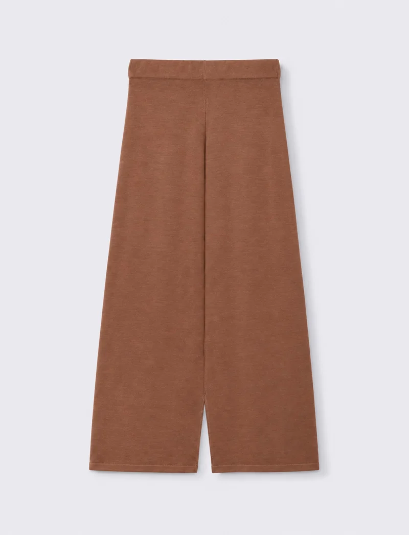 Pantalone in maglia palazzo - Caramello