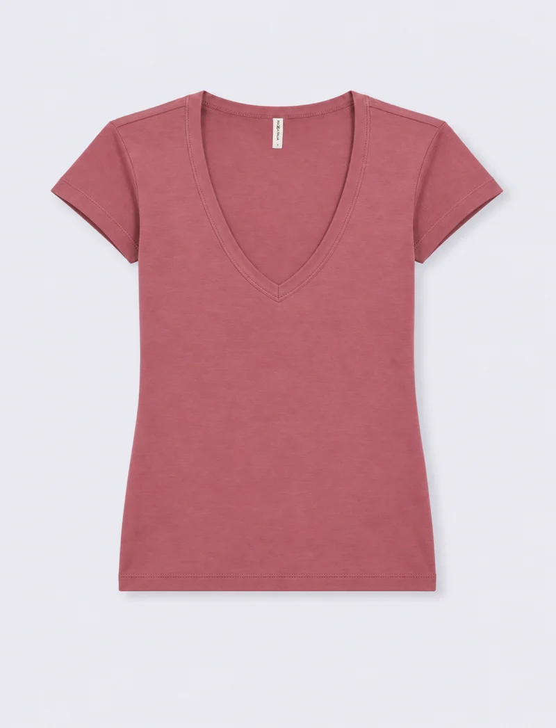T-shirt con scollo a V - cipolla