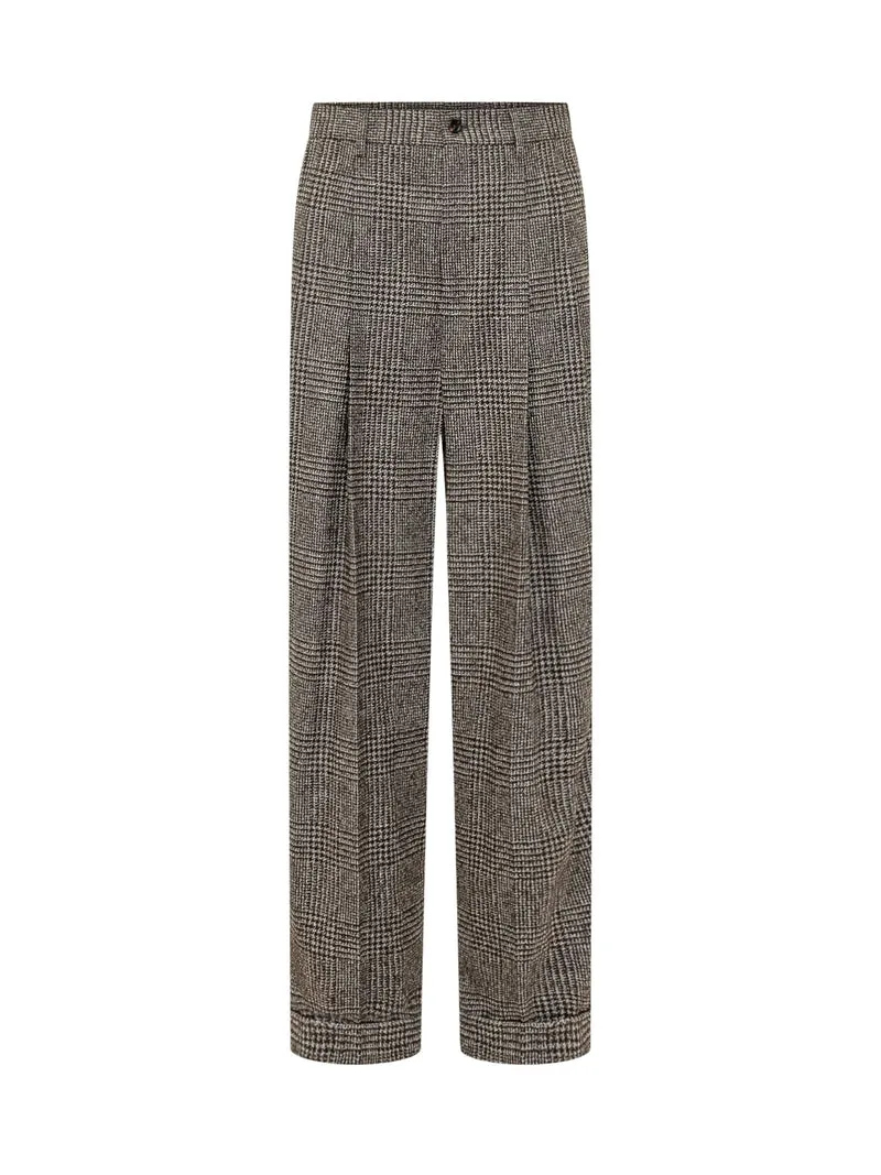 Pantaloni a Quadri con Pince