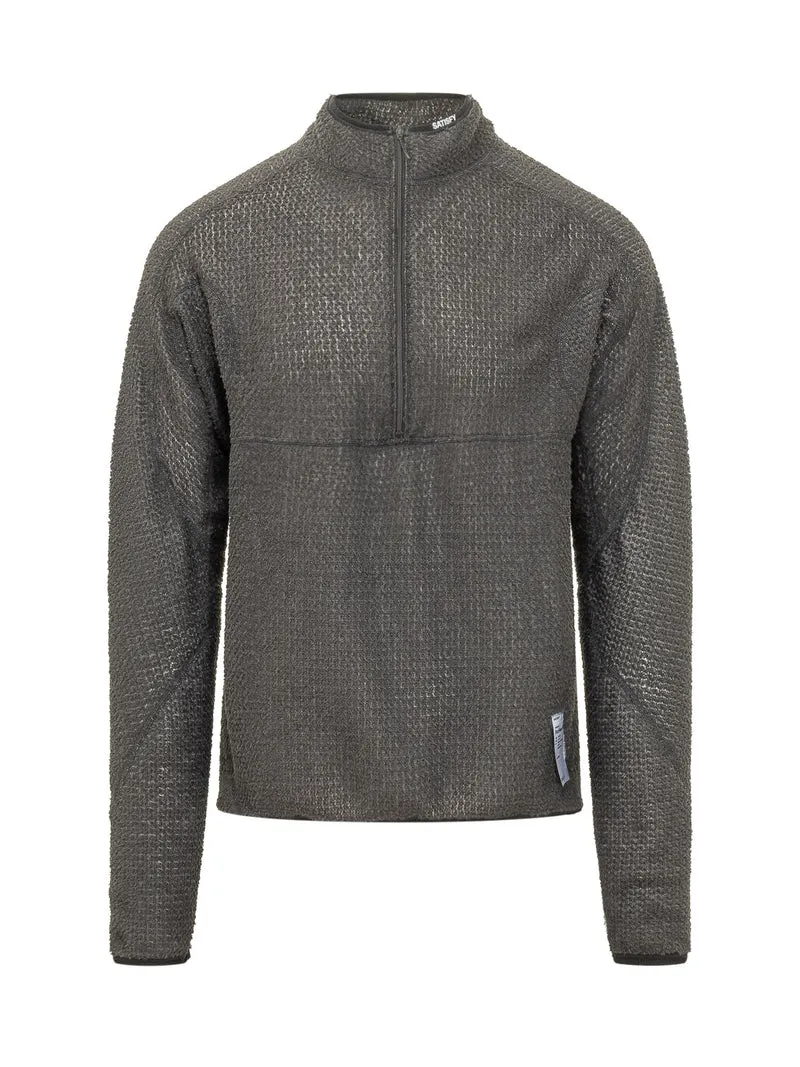 Pullover Fuzzfleece con Mezza Zip