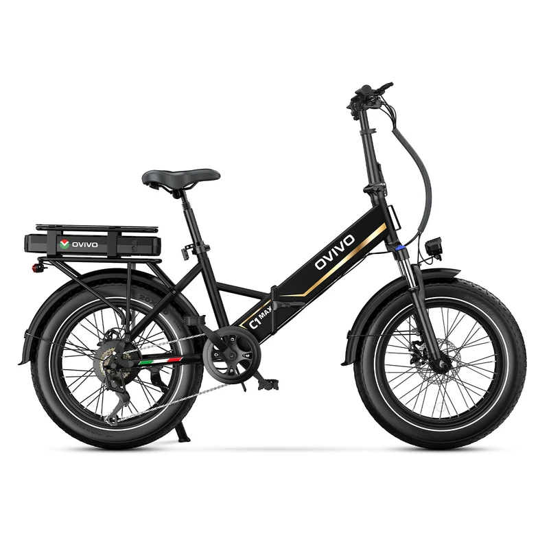 OVIVO C1 MAX | Bicicletta Elettrica Pieghevole | Versatile | Motore BAFANG 250W | 48V 13Ah+10.4Ah | Freni Idraulici | 25km/h | Autonomia 100-140Km | GARANZIA ITALIANA