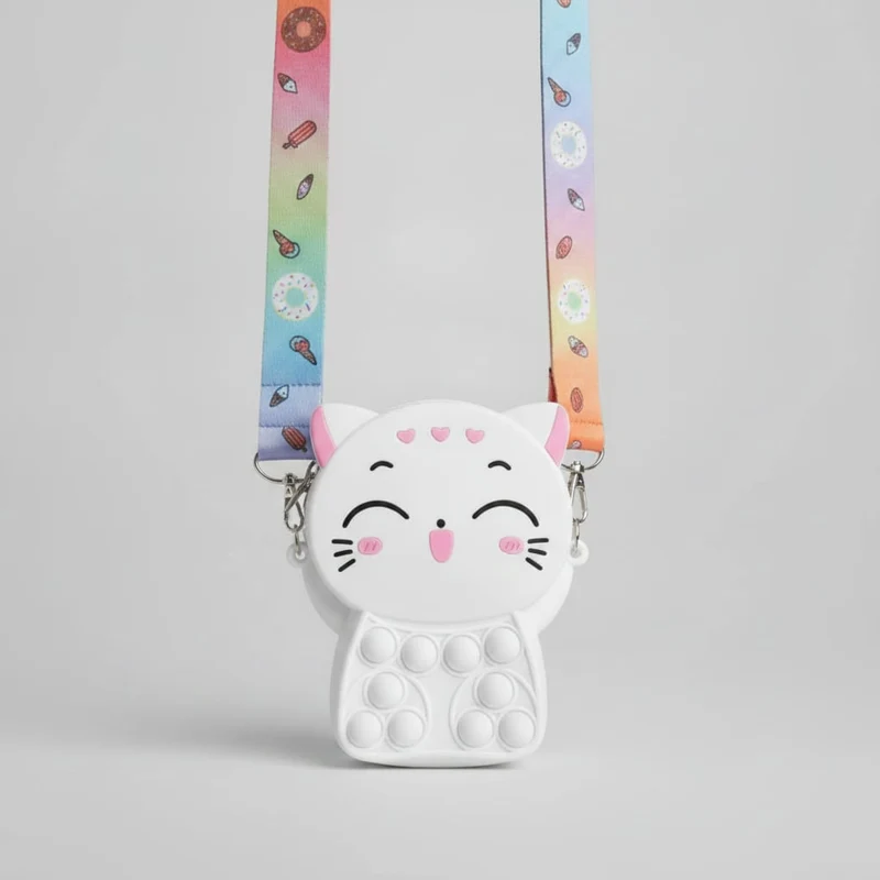 Pop it tracolla bambina - Bianco
