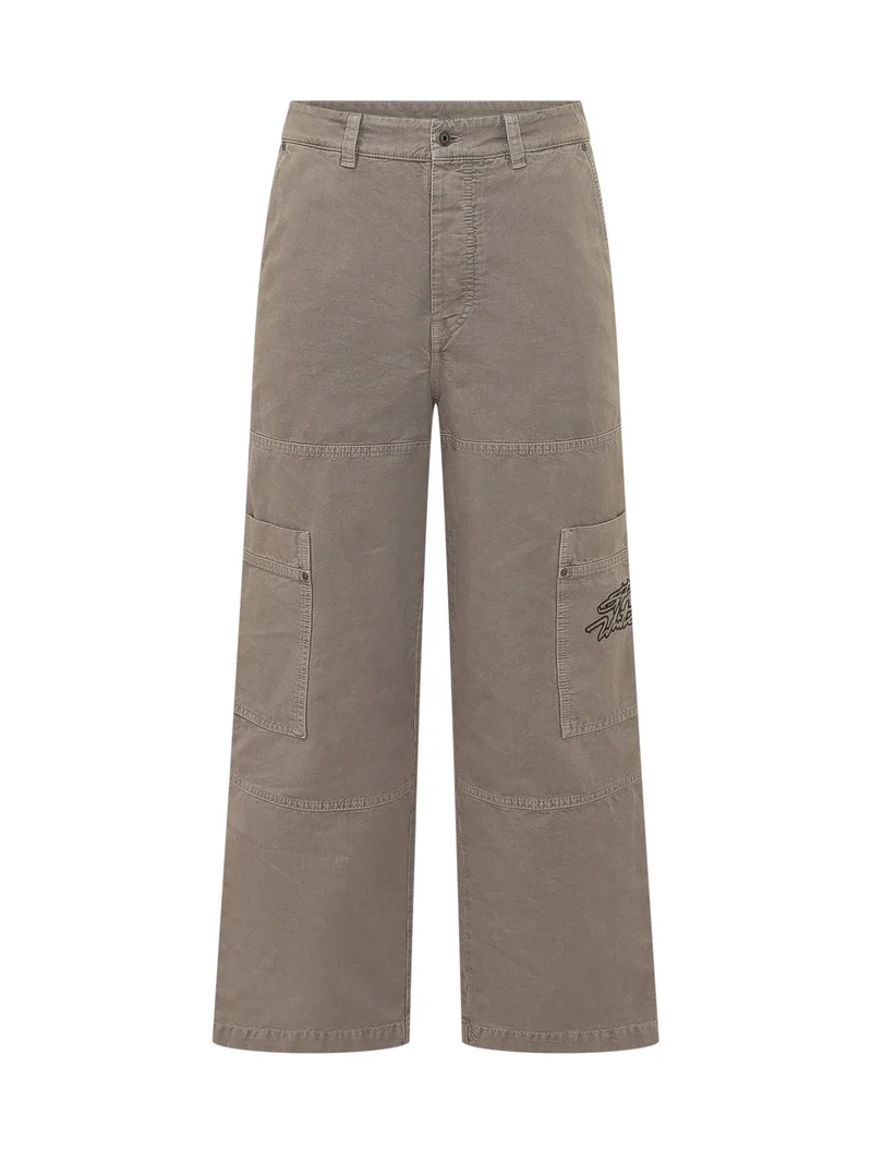 Pantalone Cargo a Gamba Dritta con Tasche Applicate