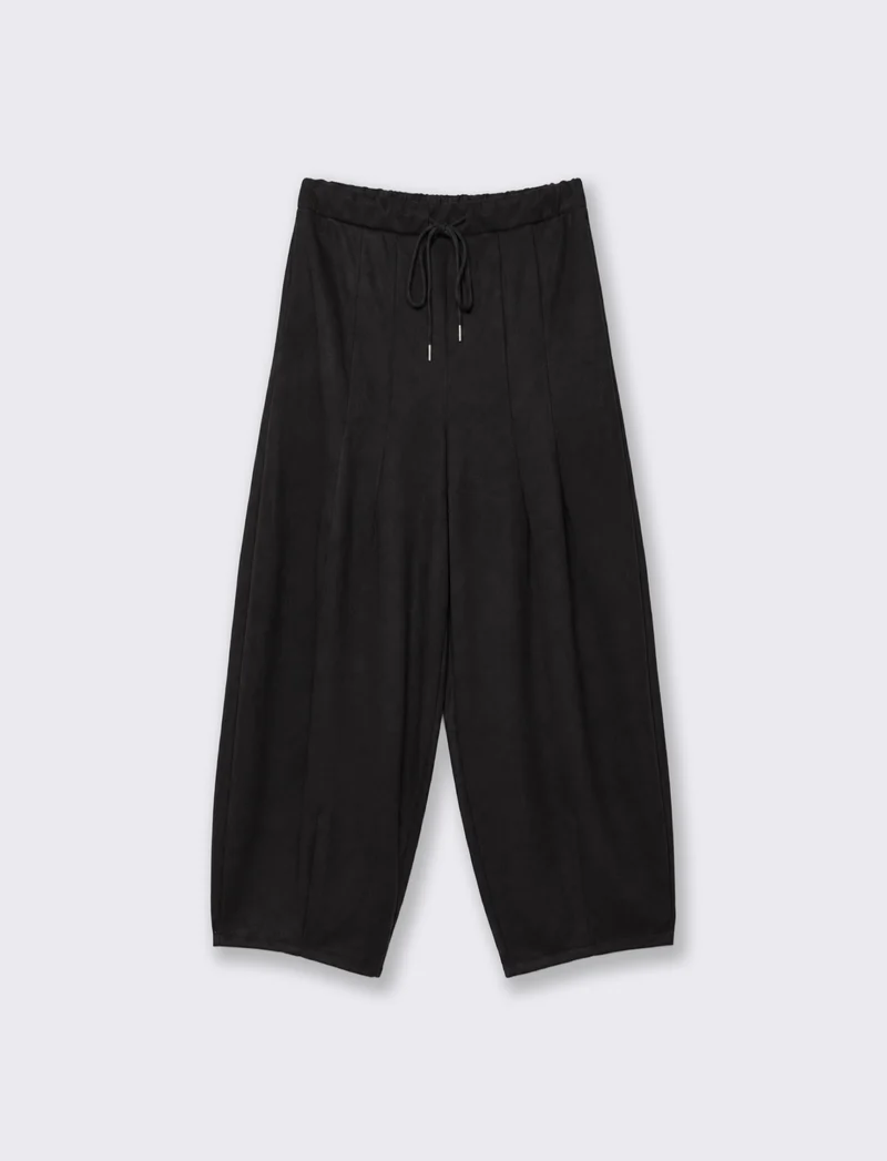 PANTALONE BARREL CON COULISSE - Nero