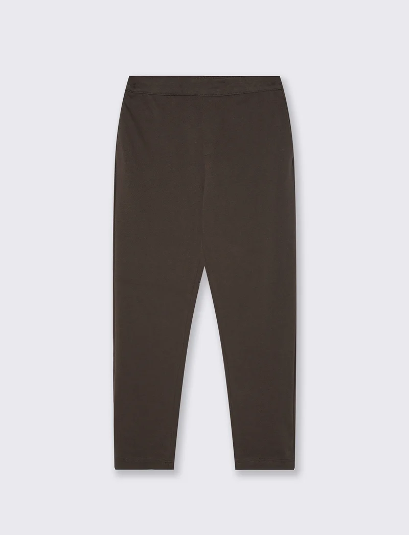 Pantaloni Chino Uomo in Tessuto Diagonale - Moro