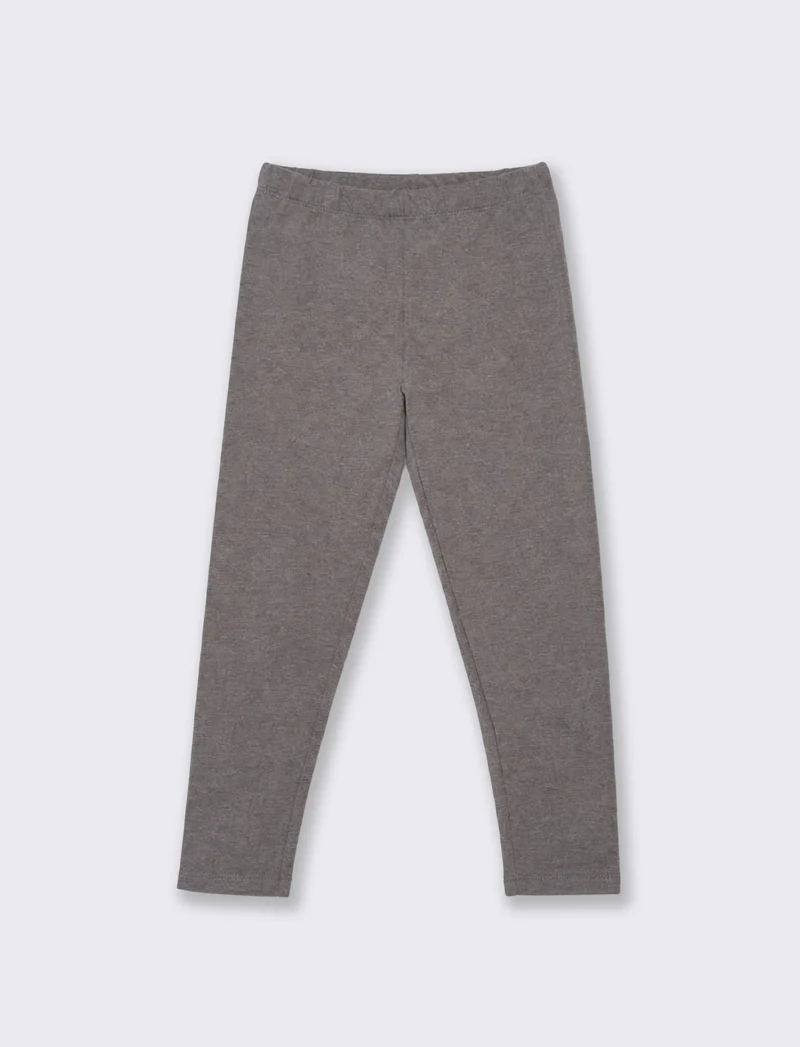 Leggings da bambina con interno garzato - Grigio mel.