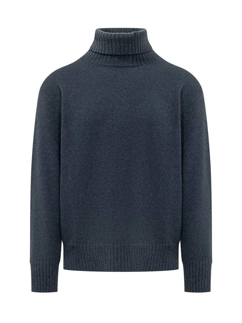 Dolcevita in Maglia con Collo Ripiegato