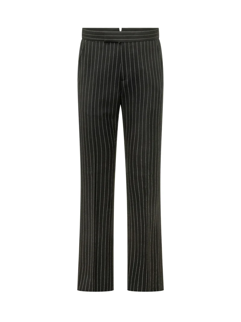 Pantaloni Gessati a Gamba Dritta