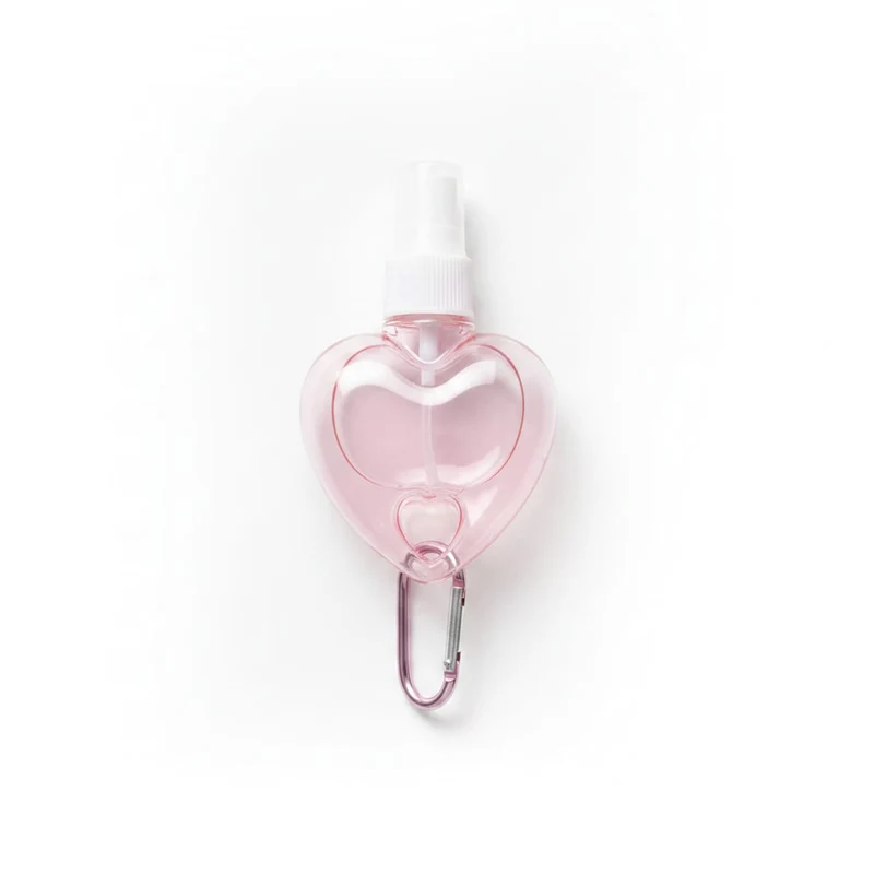 Bottiglina spray PVC a forma di cuore - Rosa