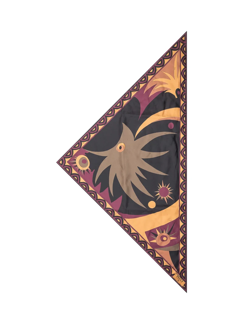 Foulard Triangolare con Motivo Astratto