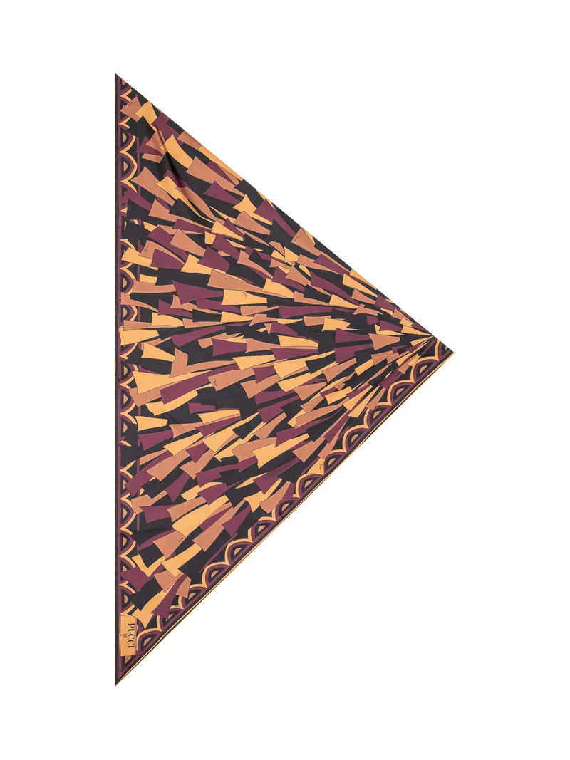Foulard Triangolare con Stampa Astratta