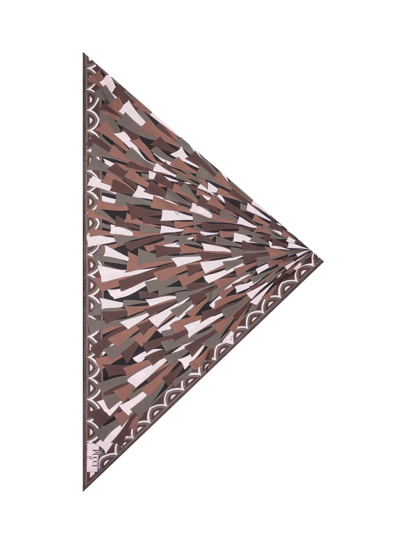 Foulard Triangolare con Stampa Geometrica