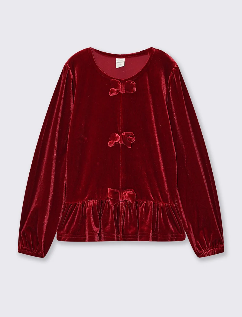 Blousa in velluto - Rosso