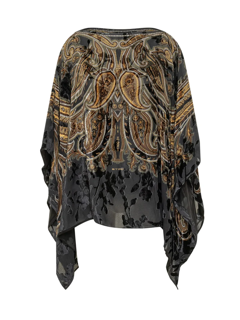 Poncho con Motivo Paisley