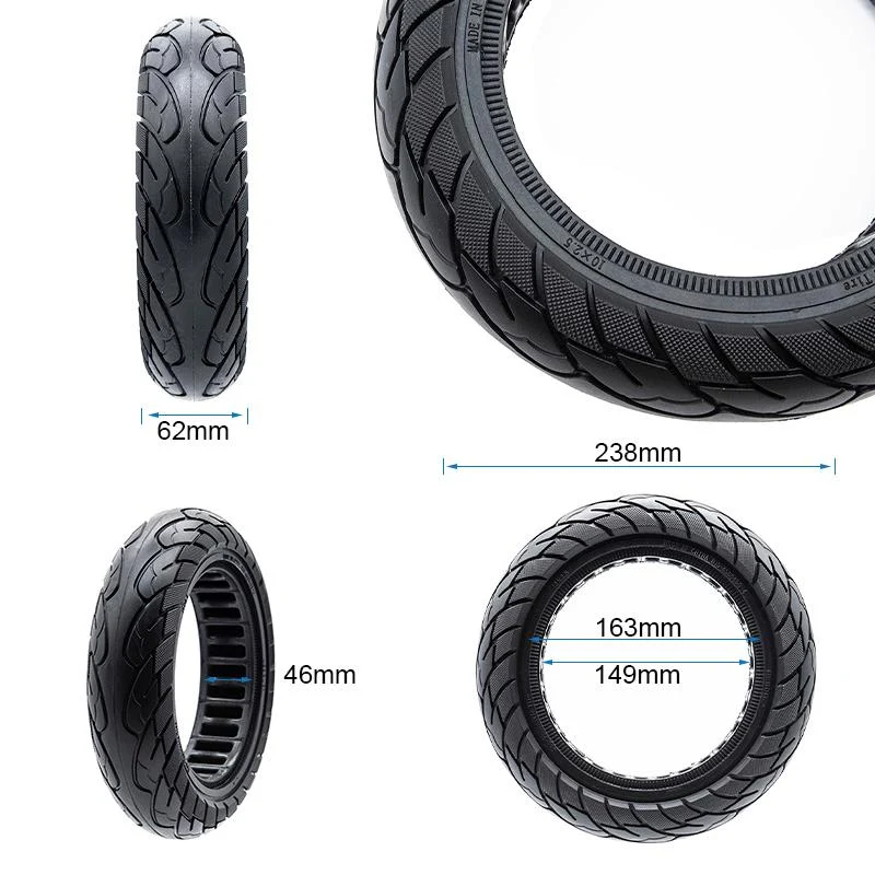Pneumatico pieno gomma solida ruota 10x2.5-6.5/B44 pollici cerchi 44MM per KUGOO G2 PRO, G MAX, G3/Ninebot G30/Ducati/Aprilia (60/70-6.5)/Argento