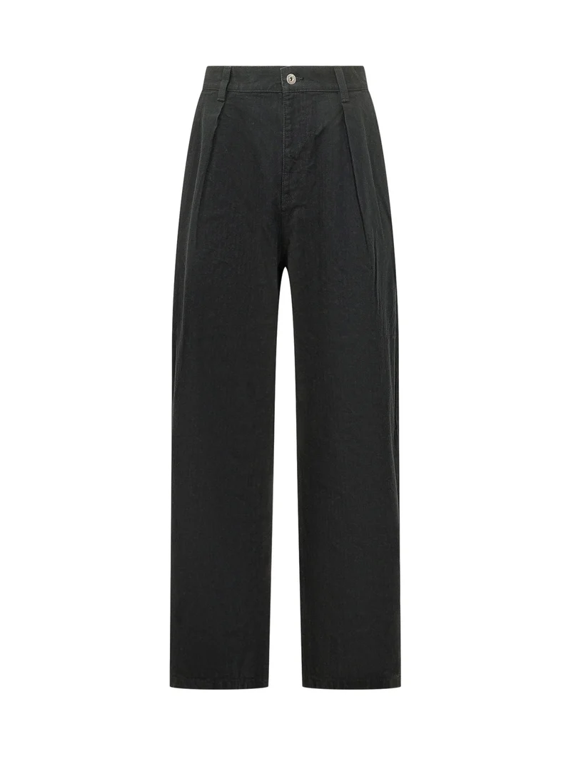 Pantaloni Single Pleat a Gamba Ampia