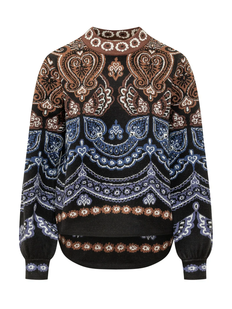 Maglia Nicole Scarf con Motivo Paisley