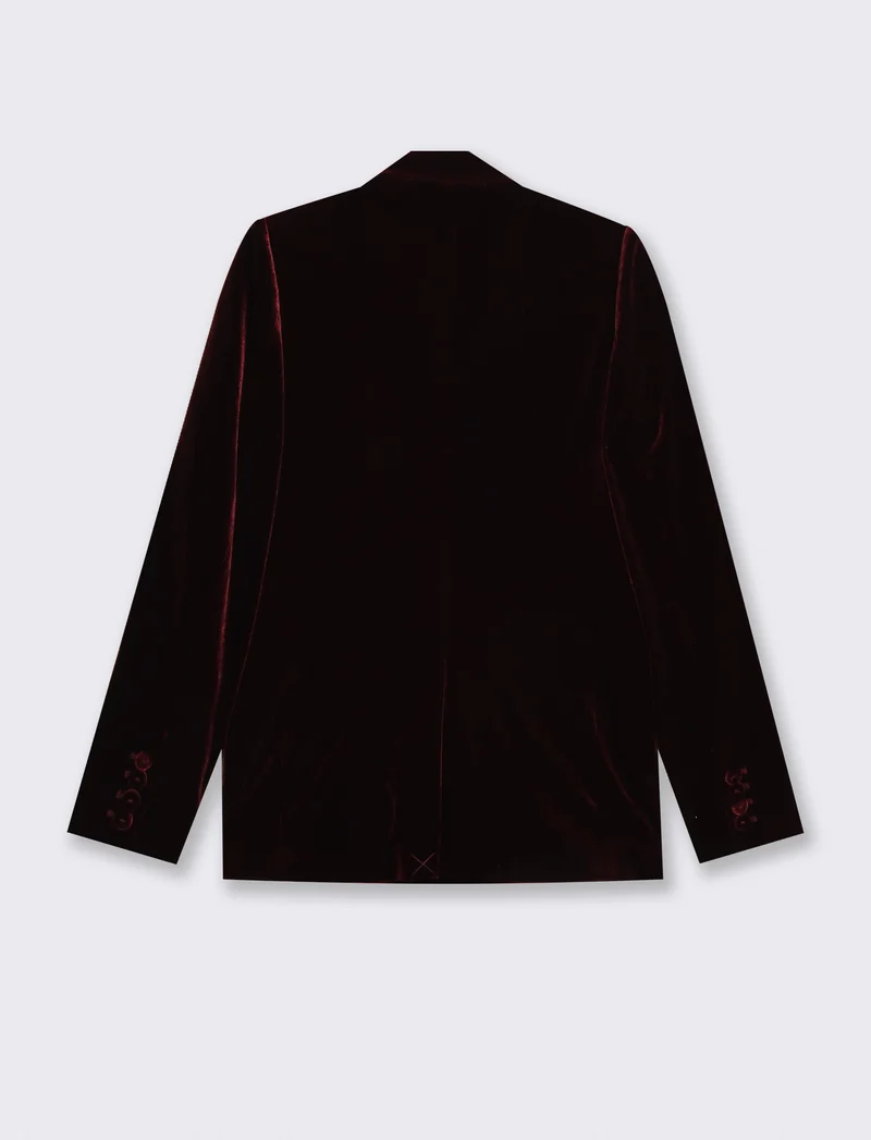 Giacca doppiopetto in velluto elegante - Bordeaux