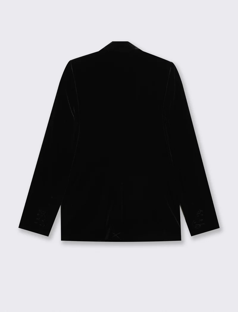 Giacca doppiopetto in velluto elegante - Nero
