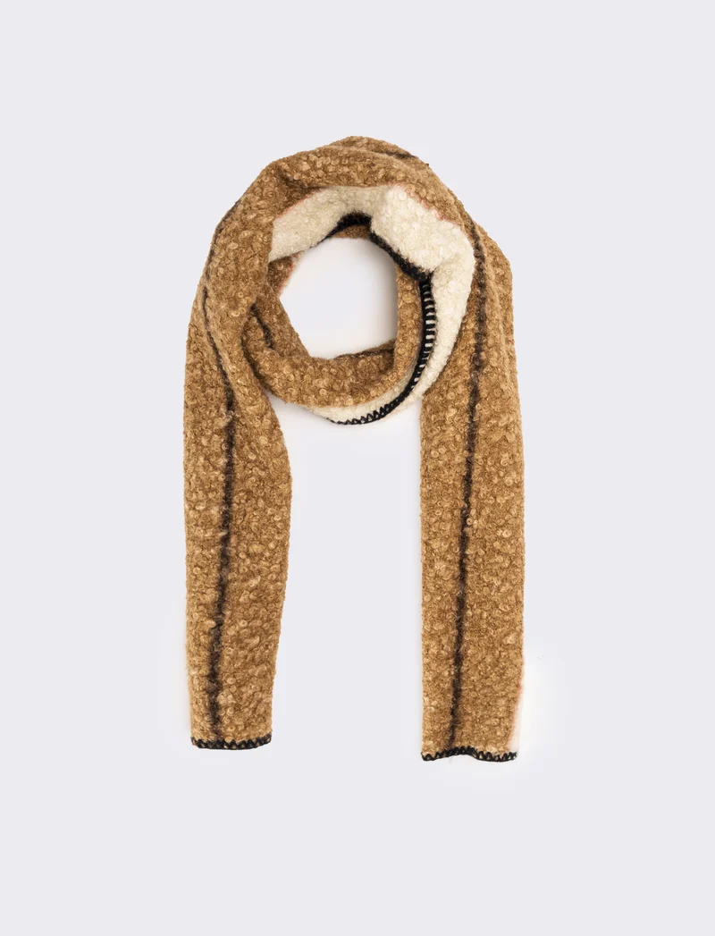Sciarpa finta pelliccia agnello donna - Beige