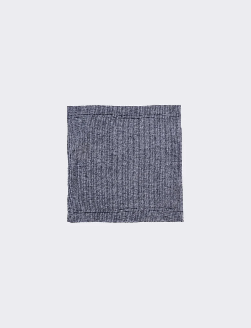 Collo in pile con ciniglia uomo - Blu