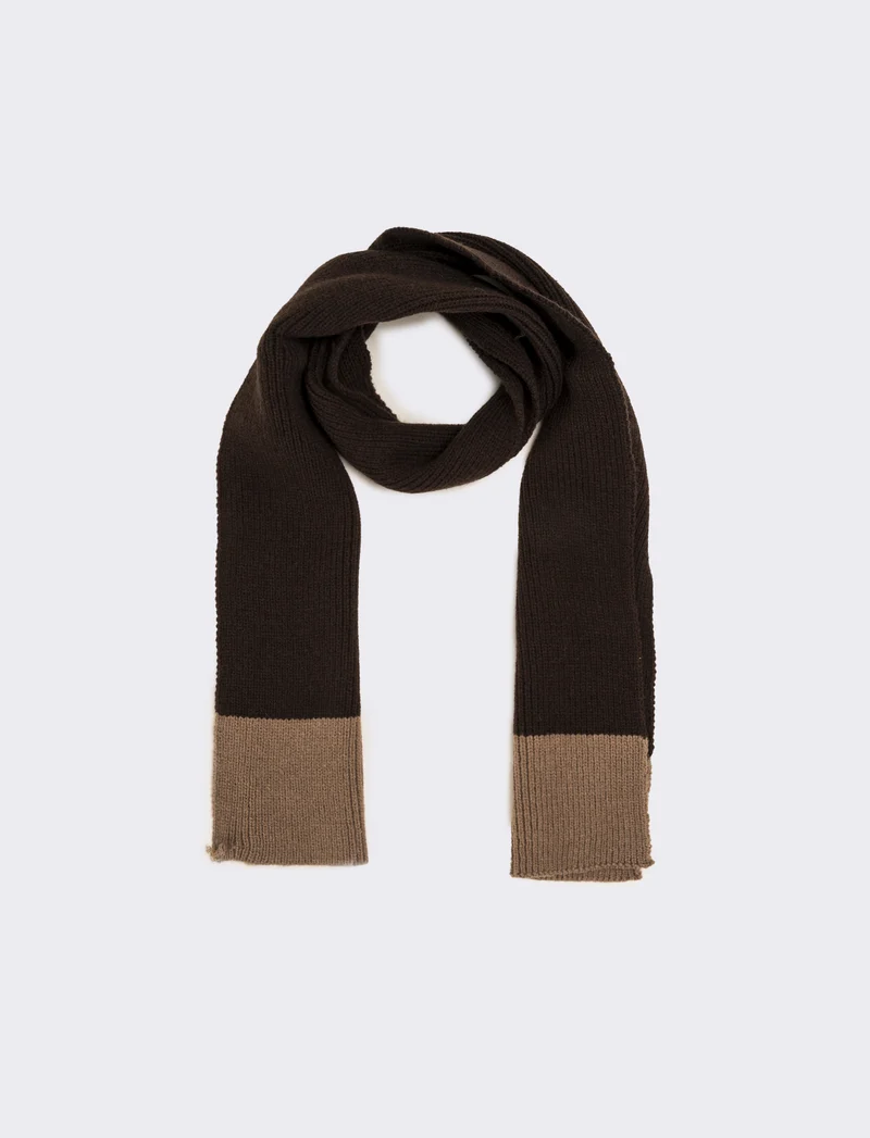 Sciarpa in maglia bicolor uomo - Moro