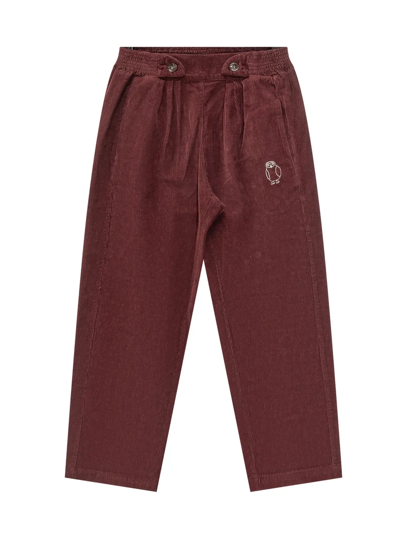 Pantaloni con Pince e Ricamo