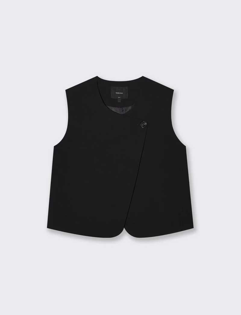 Gilet corto foderato elegante e versatile - Nero