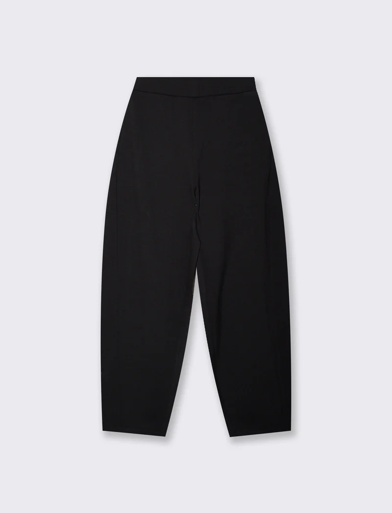Pantalone con elastico e tasche laterali - Nero