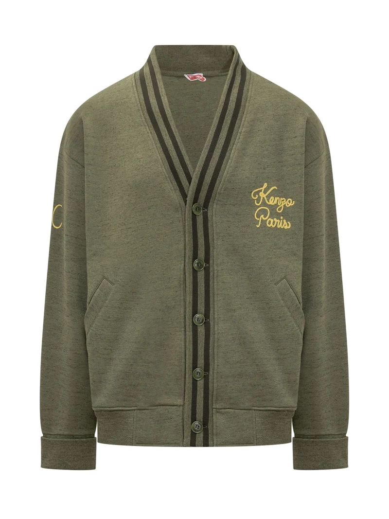 Kenzo Cardigan in Cotone con Ricamo Logo