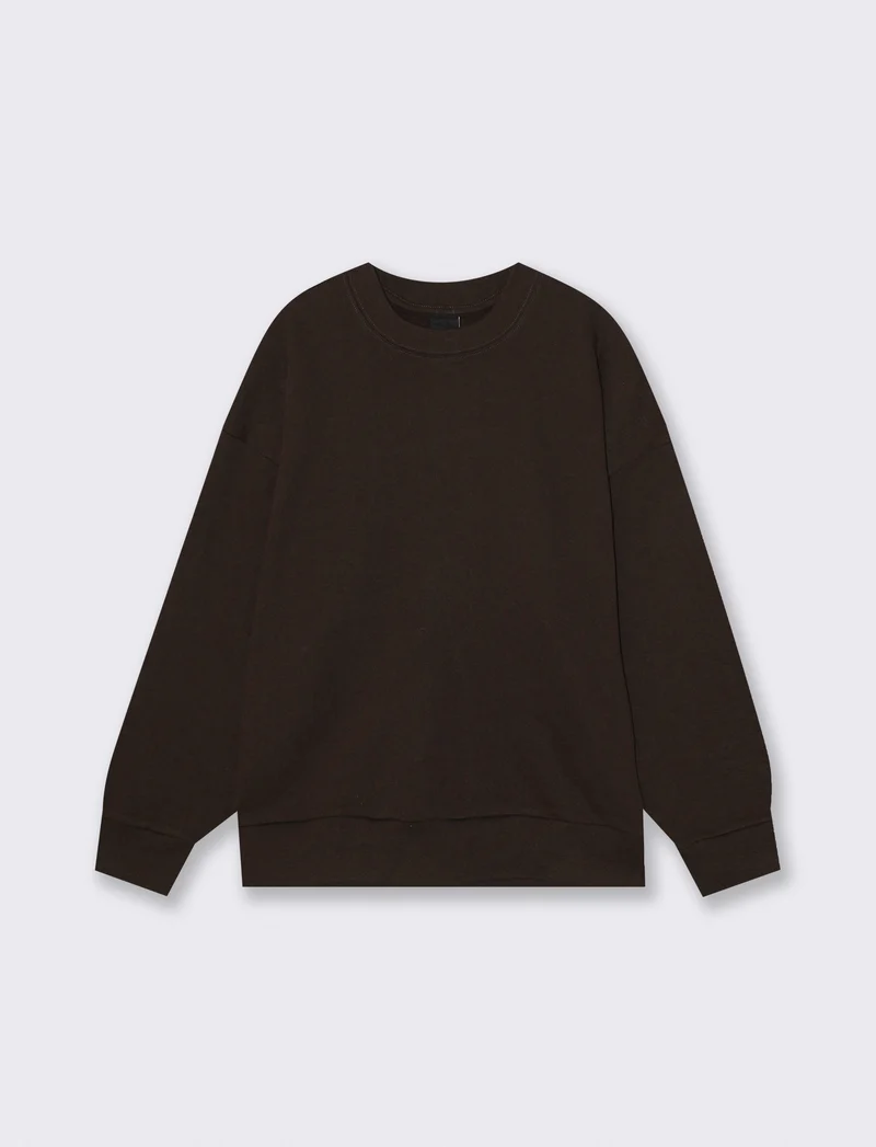 Felpa over con collo paricollo - Moro