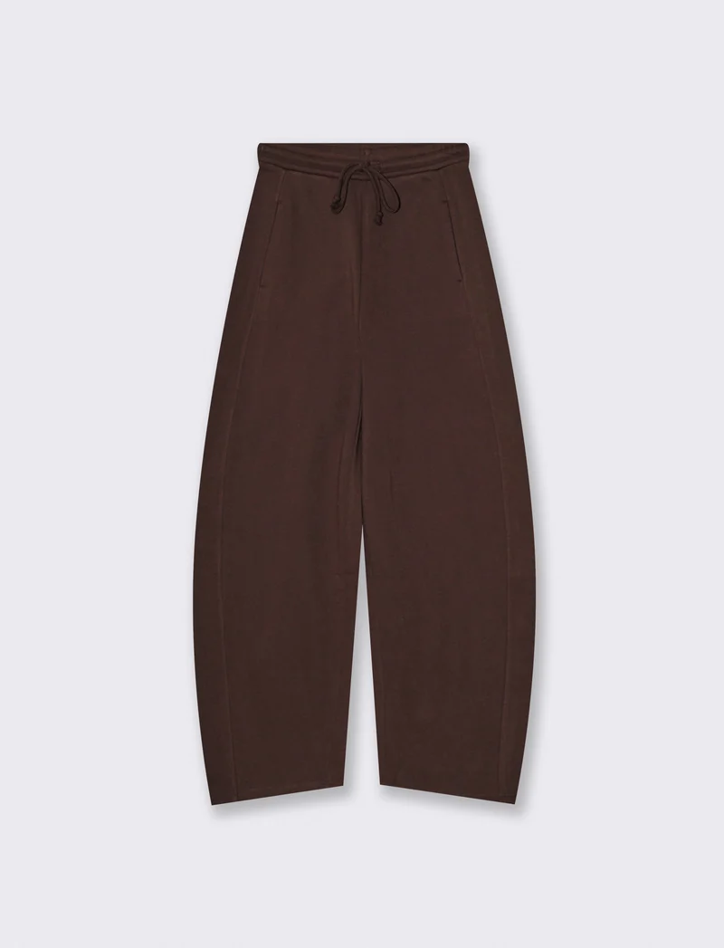 Pantalone tuta wide leg con coulisse vita - Moro