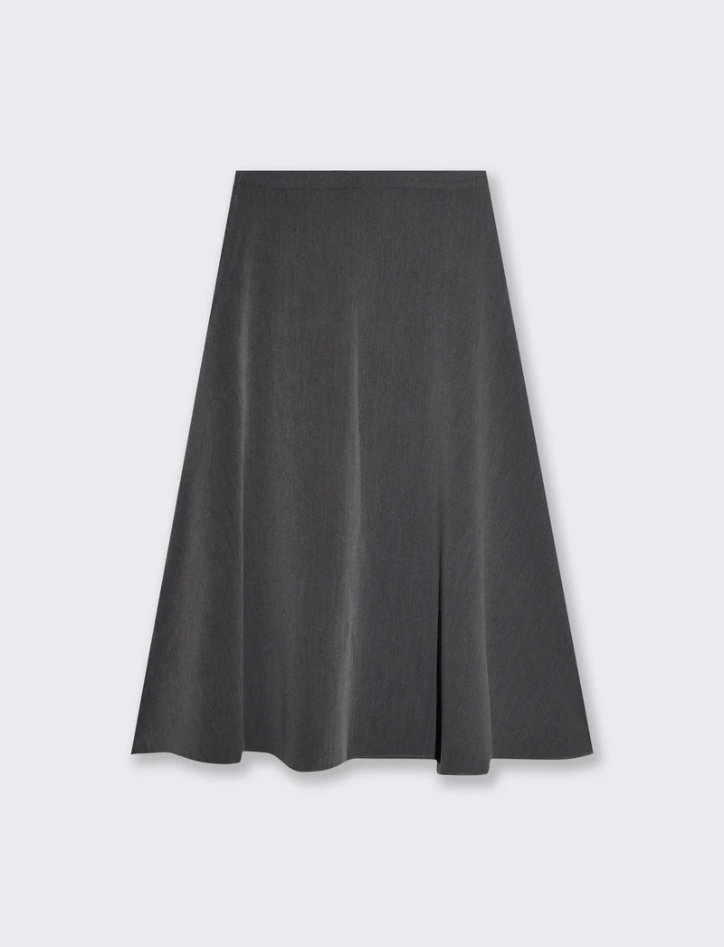 Gonna longuette svasata elegante - Grigio mel.