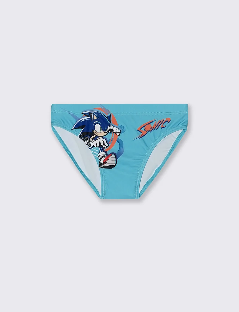 Costume slip Sonic con stampa elastica - Blu
