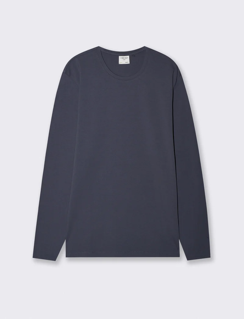 T-shirt slim fit maniche lunghe girocollo - Avion