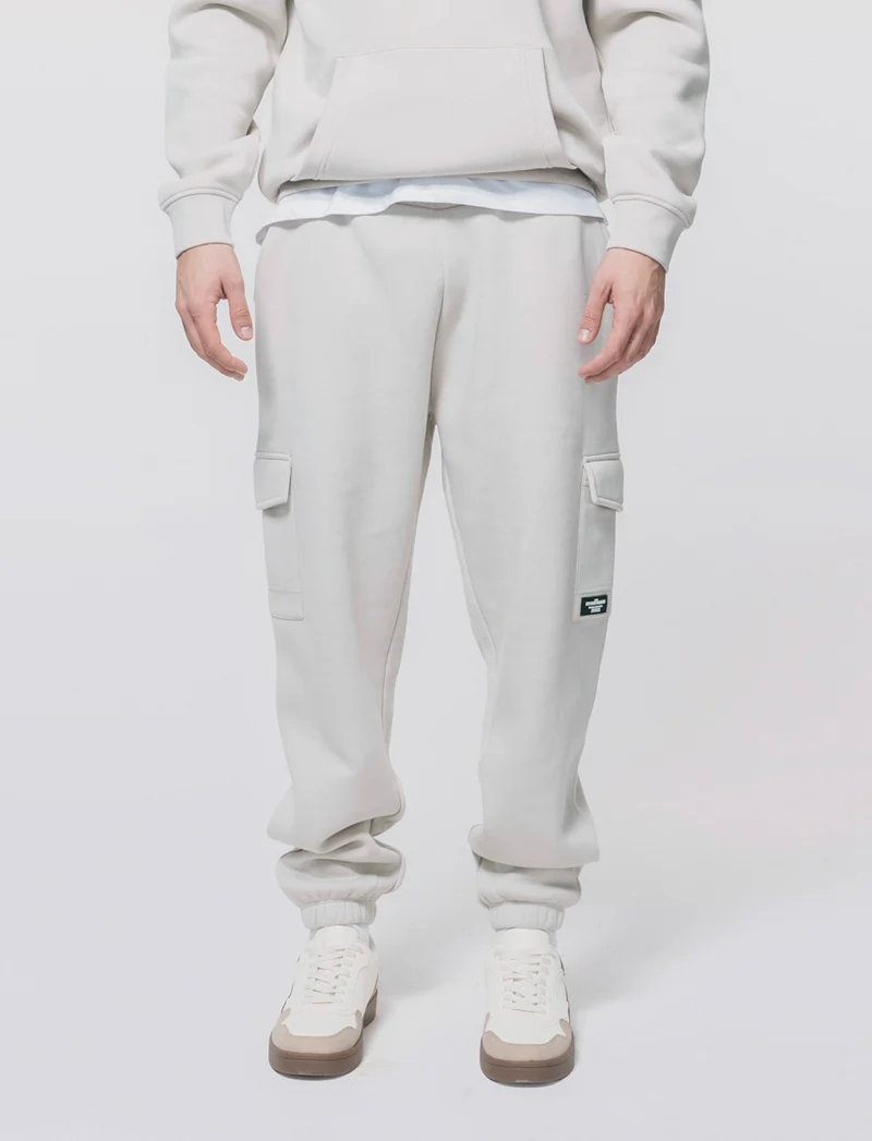Pantaloni in felpa con tasconi laterali - Grigio ghiaccio