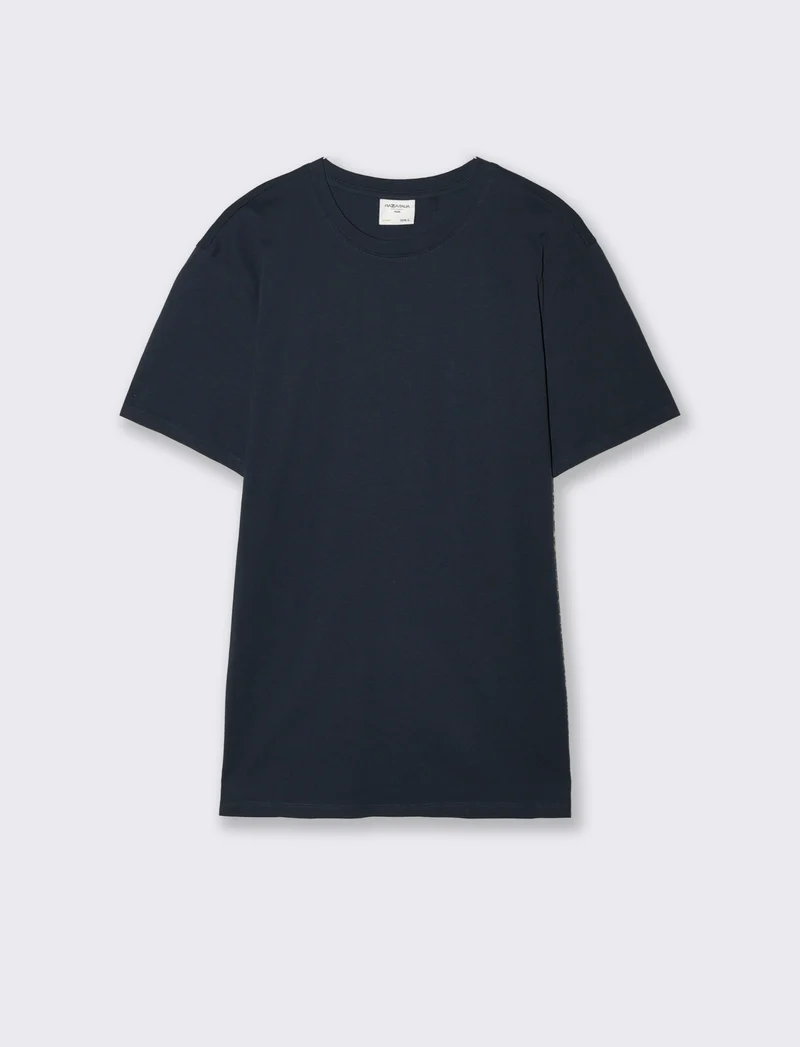 T-shirt girocollo in cotone regular fit - Blu