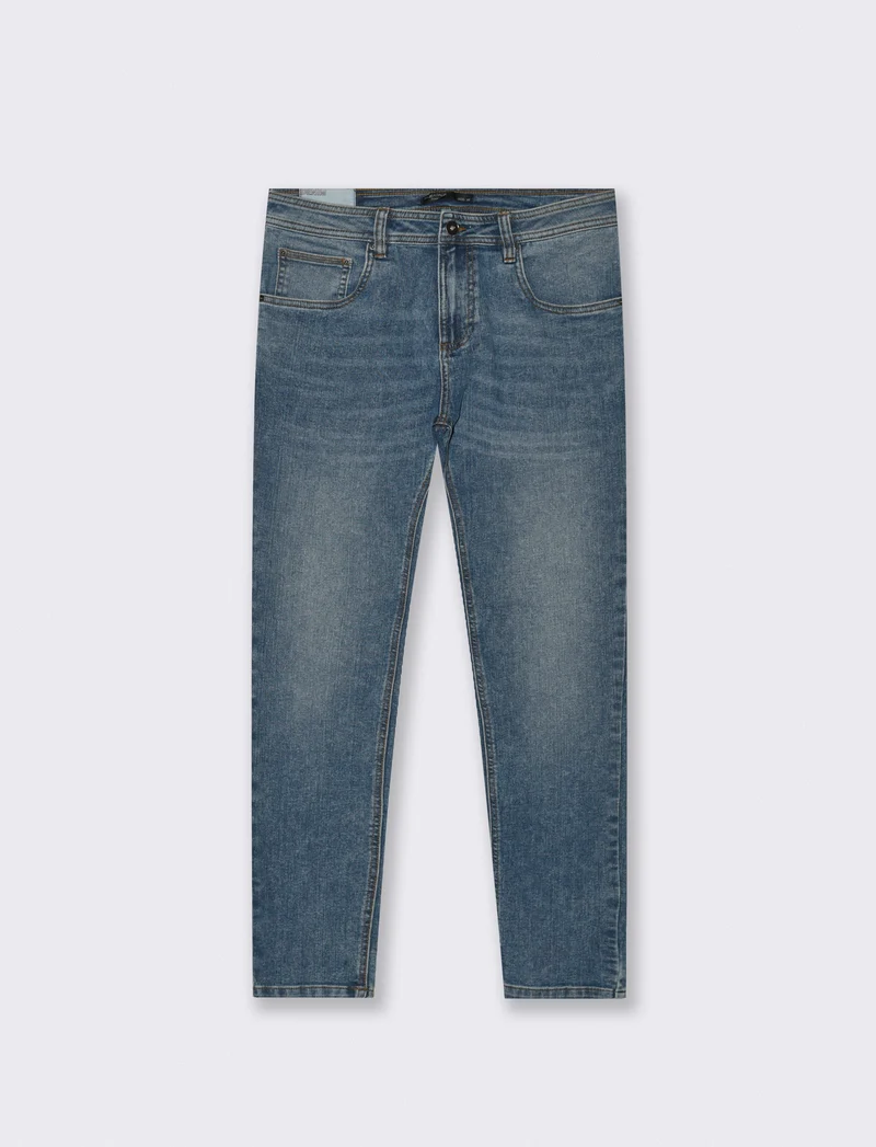 Jeans skinny fit blu medio effetto slavato - Denim