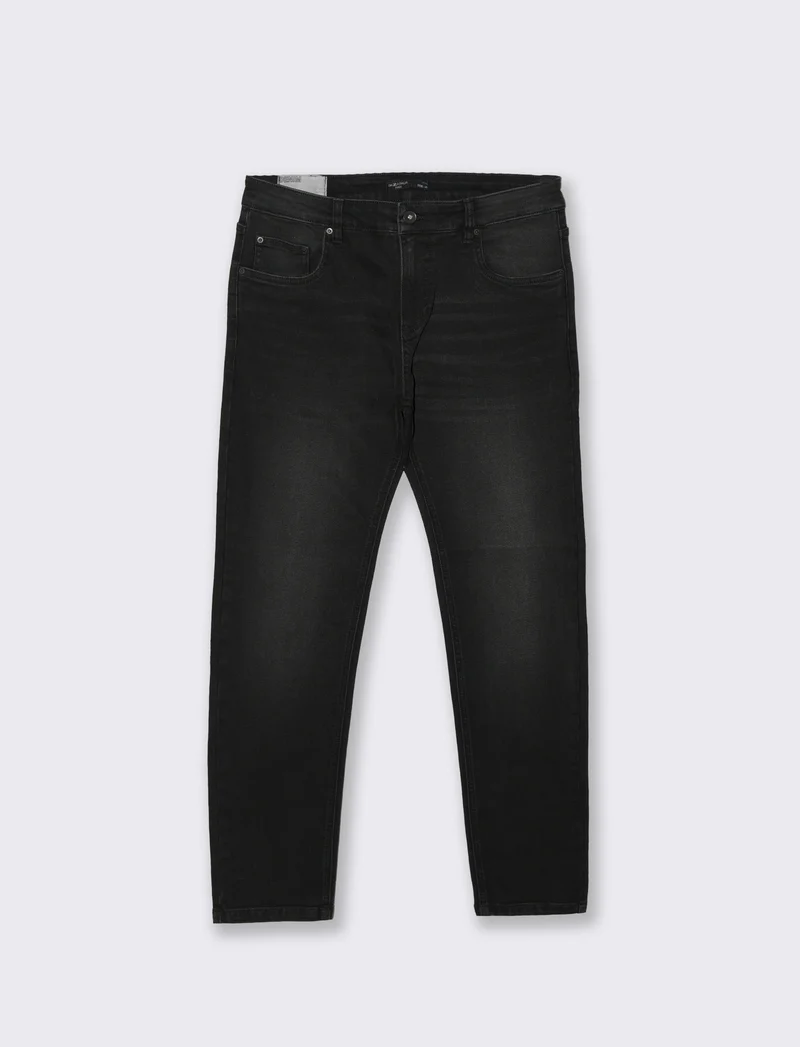 Jeans skinny fit nero effetto slavato - Nero