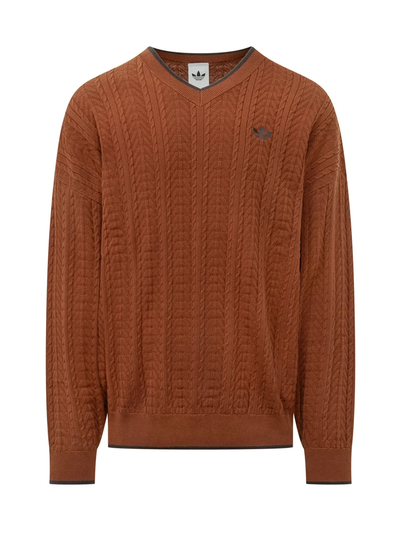 Maglia a Trecce con Scollo a V