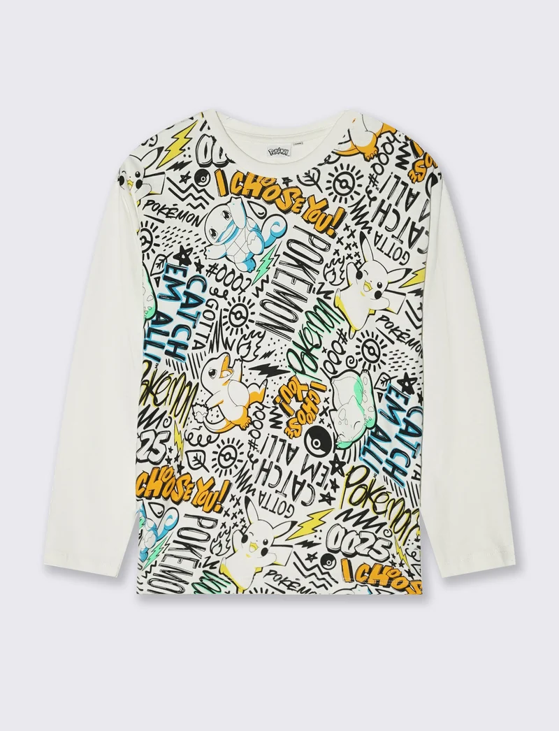 T-shirt maniche lunghe Pokemon in cotone - Fantasia